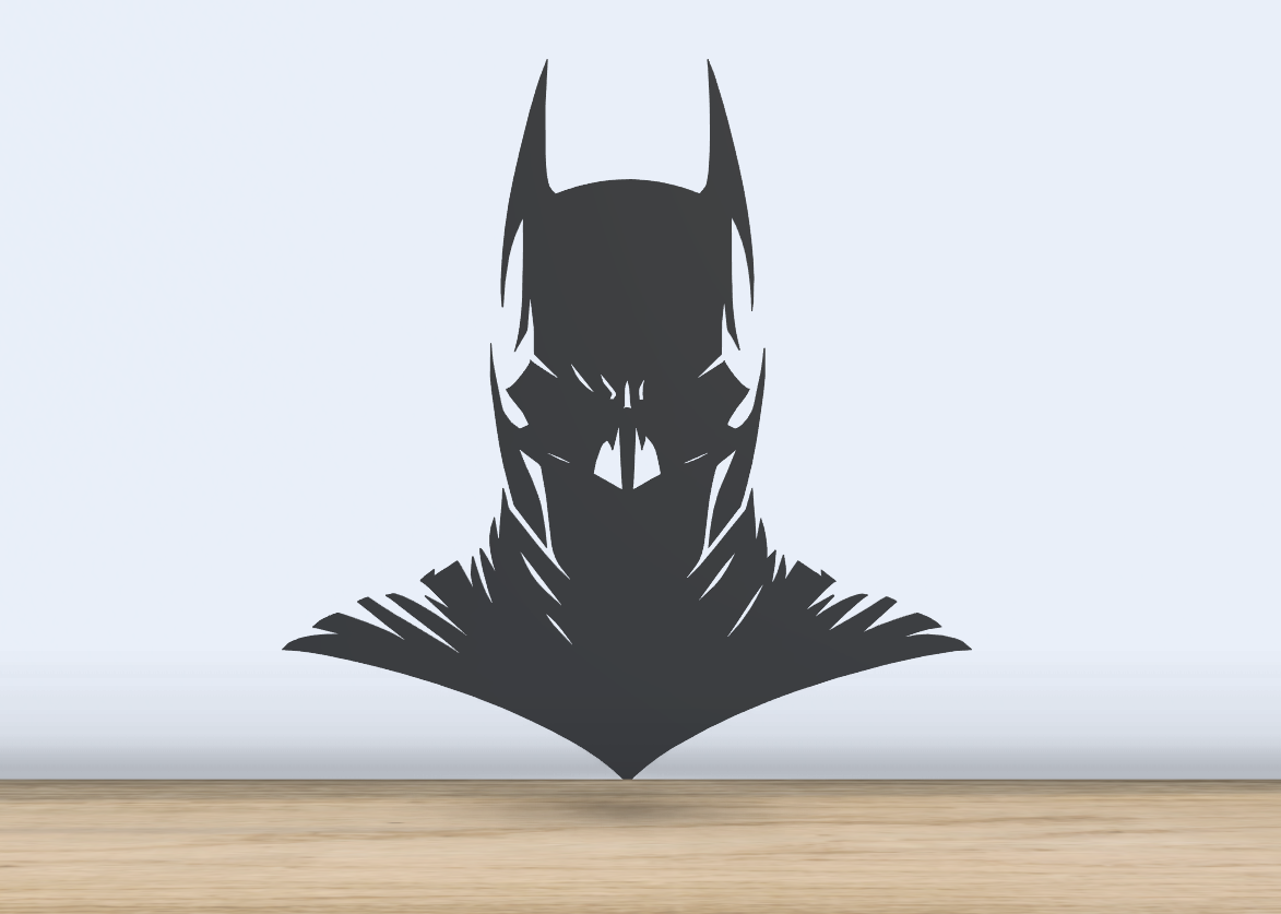 batman - 2d silhouette ai generated by jf-699 art joker wall silhouetteart 2024 dc comics universe 3D print model - Mito3D