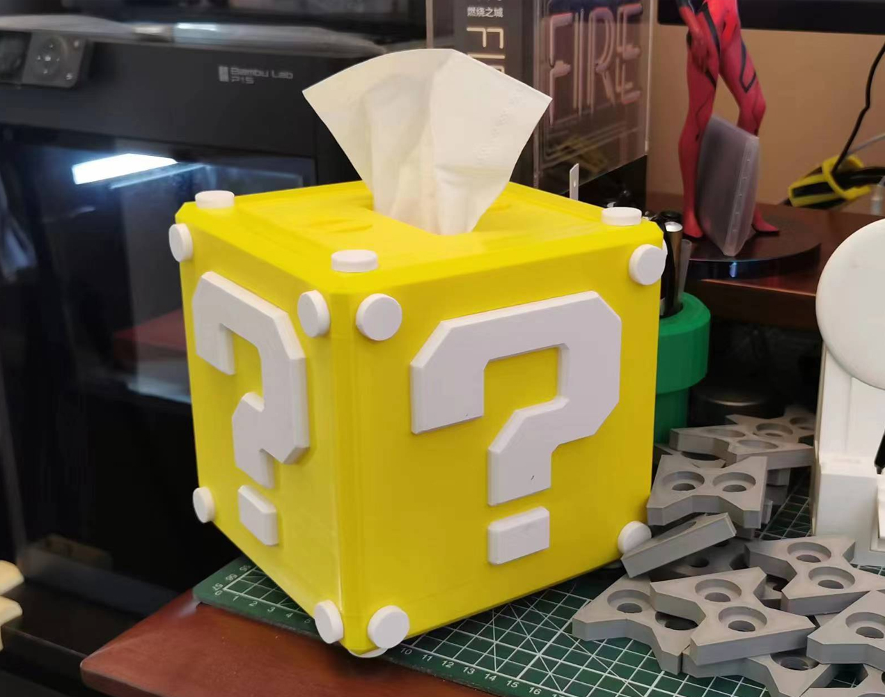 tejido caja súper mario pregunta marca remezclado by señor z casa decoración 3D print model - Mito3D