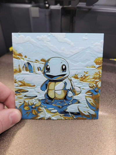 hueforge squirtle by 3d endeavors art 2d pokemon 3d print model - Mito3D