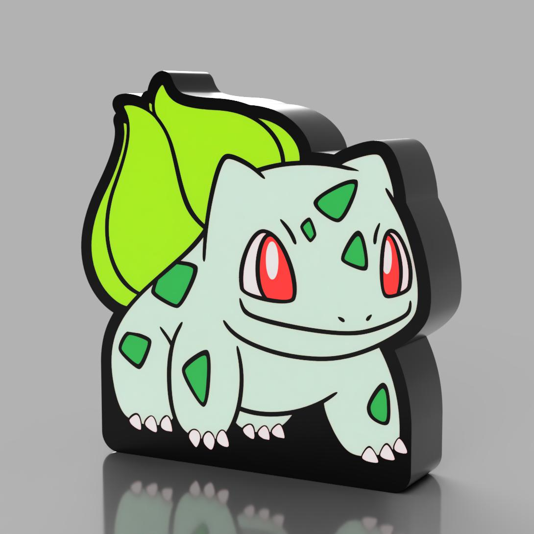 bulbasaur pokémon leuchtkasten by einzelne wand kunst zeichen logos led anime 3D print model - Mito3D