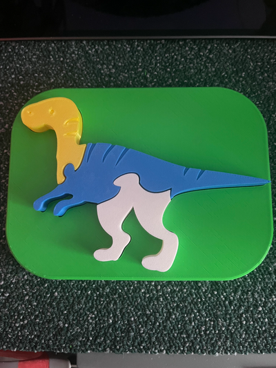 velociraptor puzzle ragazzi by ideat0m giocattoli giochi tomidea inserito insertpuzzle animale dinosauro bambini piccoli 3d print model - Mito3D