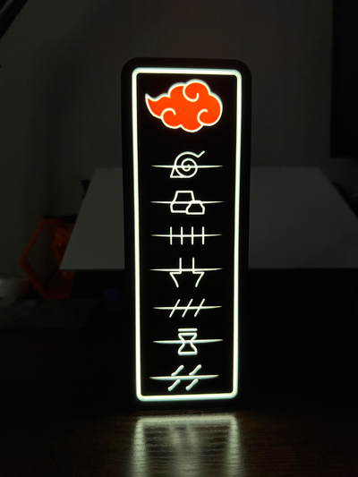 akatsuki lightbox by geek genius collective art signs & logos anime naruto itachi light box demon mist cartoon ninja ninjutsu 3d print model - Mito3D