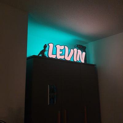 levin led namenslampe by cashew 3d drucker zubehör lampe 3d print model - Mito3D