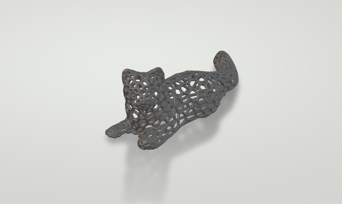 mensonge chat voronoi remixé by xéras ménage décor animal 3d print model - Mito3D