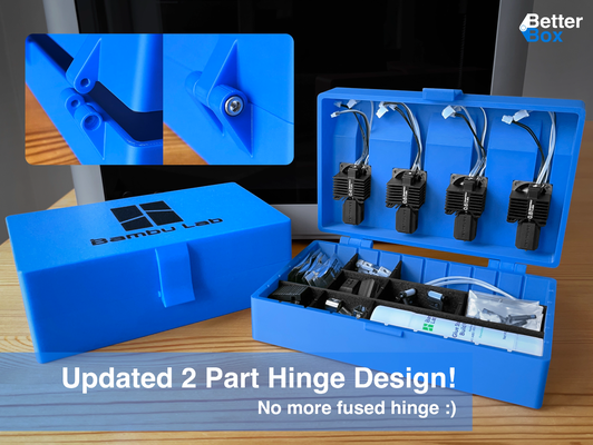 betterbox - customizable divider parts box 2 hinge version by dingus dude 3d printer accessories storage hotend a1 p1s p1p x1c x1 bambulab a1mini mini nozzle 3d print model - Mito3D