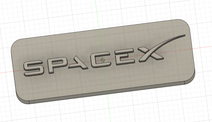 spacex logo lámpara by robert schanze arte señales logos led 3d print model - Mito3D