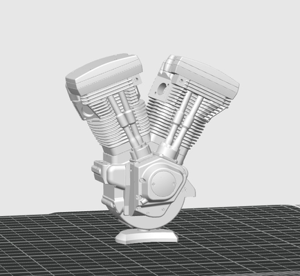 evolution engine harley chopper by bobberclub miniatures davidson shovelhead panhead knucklehead motor motorcycle bobber v twin v-twin evo 3d print model - Mito3D