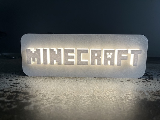 minecraft logo lampada by robert schanze arte segni loghi led ledstrip 3d print model - Mito3D