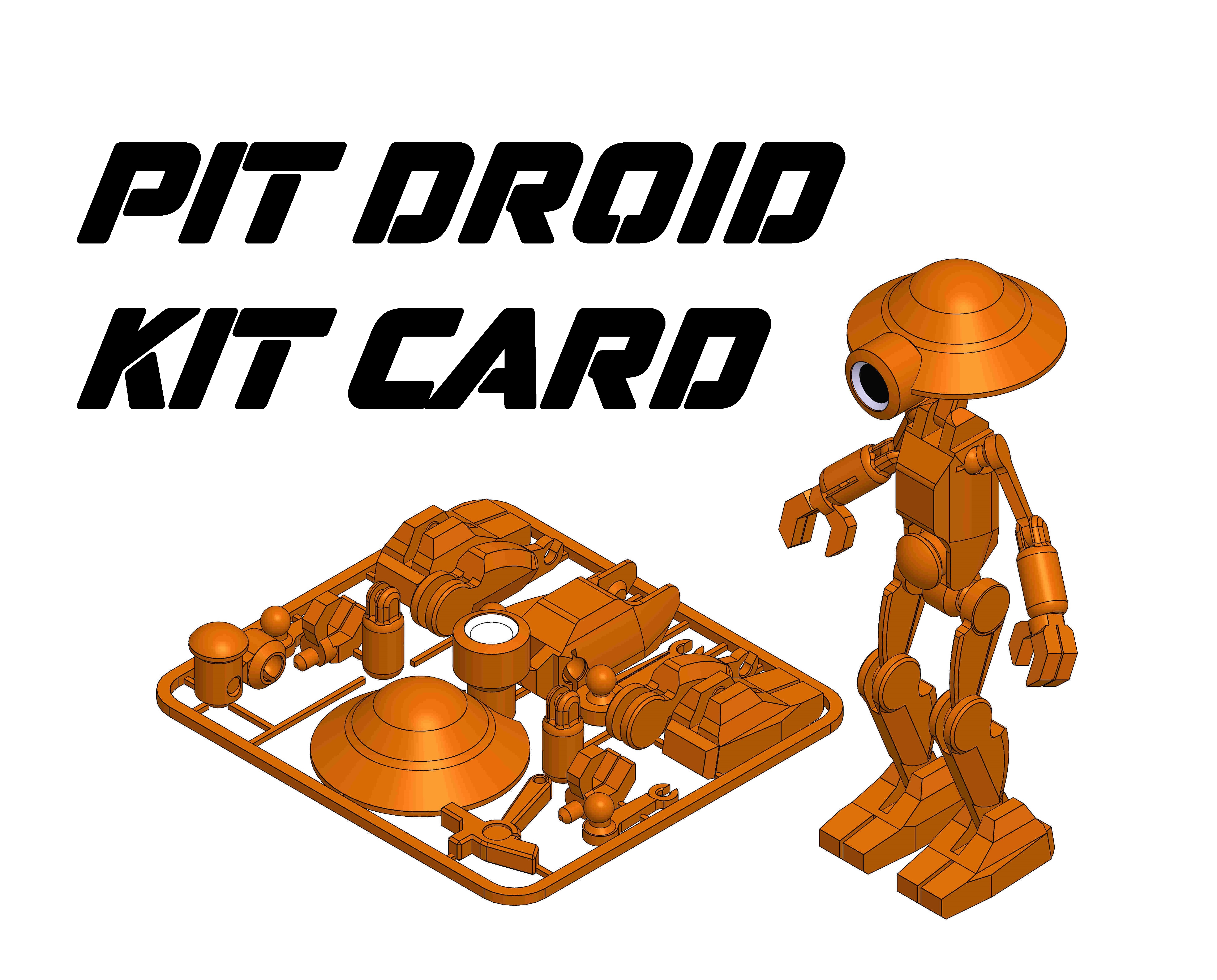 star wars pit droid kit card by willi 3d toys & games characters starwars robot gift giftcard nosupport actionfigure kitcard 3D print model - Mito3D