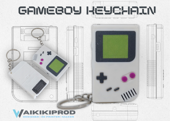 console of childhood - gameboy replica by waikikiprod miniatures mmu multicolor fanart miniature nintendo videogame retro retrogaming keychain child nintendogameboy nintendokeychain gameboykeychain ams 3d print model - Mito3D