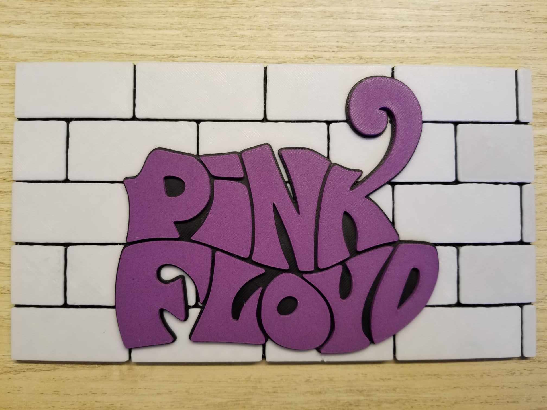 3d retrò rosa floyd logo by brentglover1970 arte segni loghi parete 3D print model - Mito3D