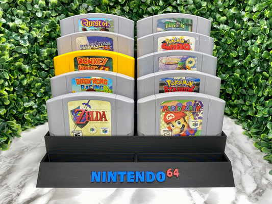 n64 nintendo 12-slot game holder cartridge case by user 1068934888 hobby & diy electronics gamer video games 3d print model - Mito3D