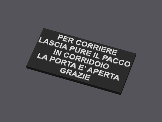 courier sign - customizable fusion360 by frankymorello household house models cartello corriere amazon pacchi pacco box shipping 3d print model - Mito3D