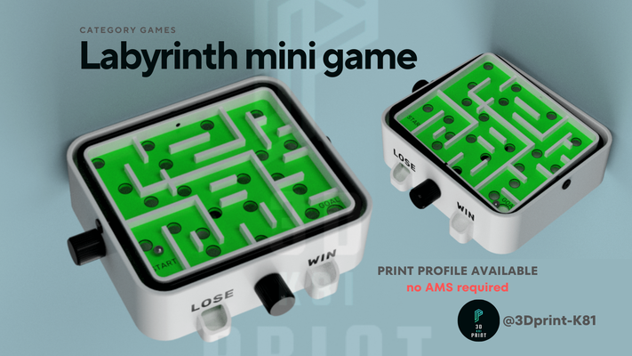 labyrinth mini game by 3dprint-k81 toys & games puzzles minigame multicolor contest winner office accessories kid kids kidgame pastime boardgame 3d print model - Mito3D