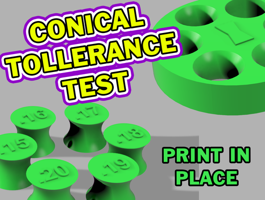 conical tollerance test 0 15 mm to 20 - tolleranza conica da a by peppinerus 3d printer models supports bambu a1 accessoires accessori 3d print model - Mito3D