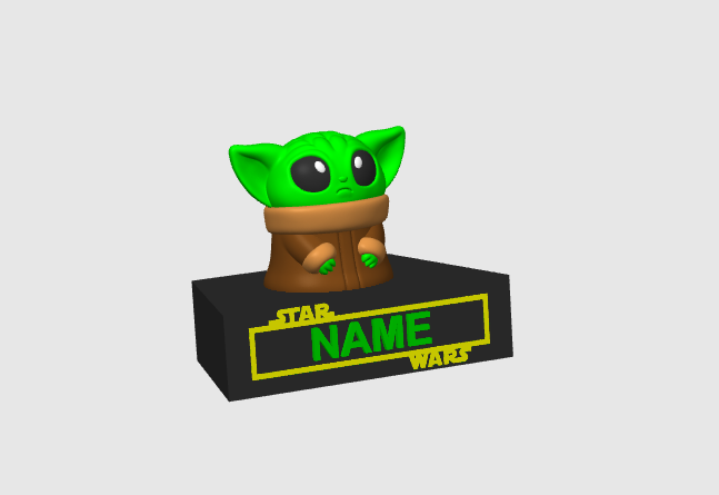 base estrella guerras bebé yoda amarillo by escarcha print3d juguetes juegos guerra galaxias babyyoda mandaloriano 3D print model - Mito3D