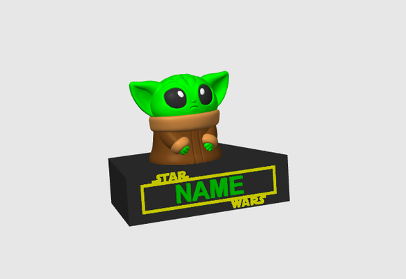 base star wars baby yoda grogu by inje print3d toys & games starwars babyyoda mandalorian 3d print model - Mito3D