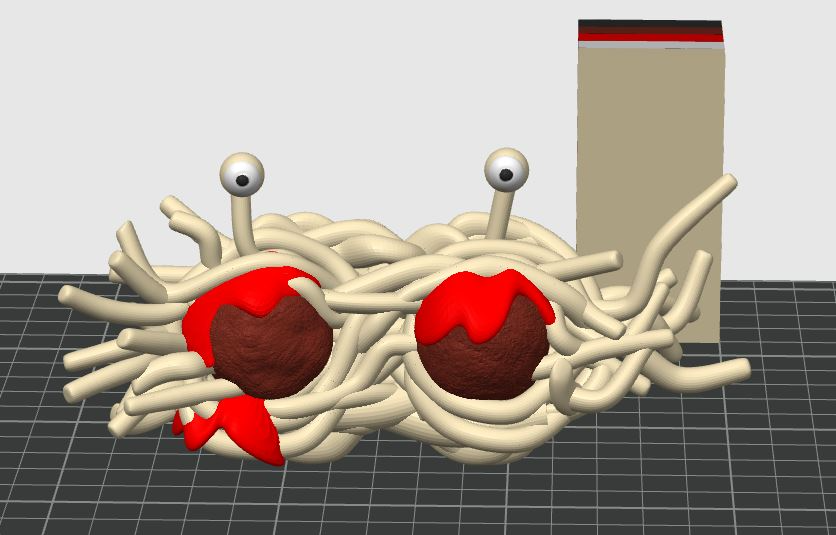 volant spaghetti monstre fsm by zoidbergererer art sculptures ramen nouilles appendice 3D print model - Mito3D