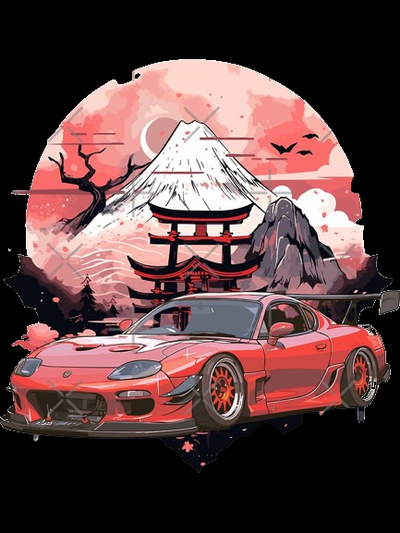 hutschmiede rx7 japan by salvi fibra kunst 2d fuji berg farbton schmiede 3d print model - Mito3D