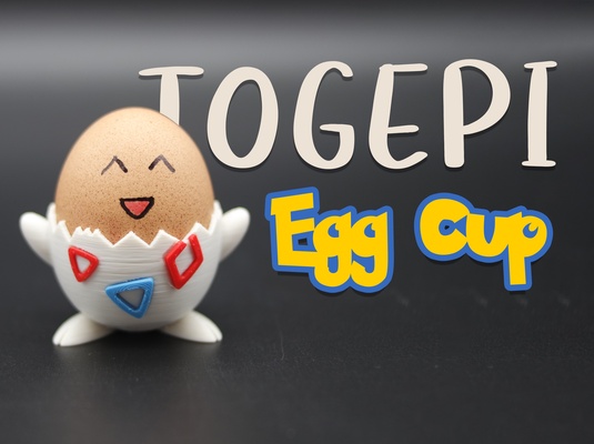 togepi egg cup by nils kal household decor prusa pokemon home breakfast interieur 3d print model - Mito3D