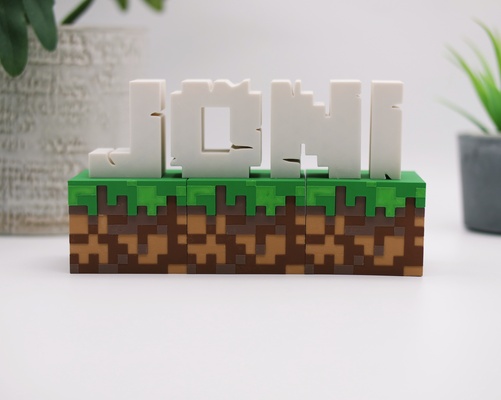 minecraft letras perfecto regalo aficionados mmu necesario by nulos kal juguetes juegos nerd 3d print model - Mito3D