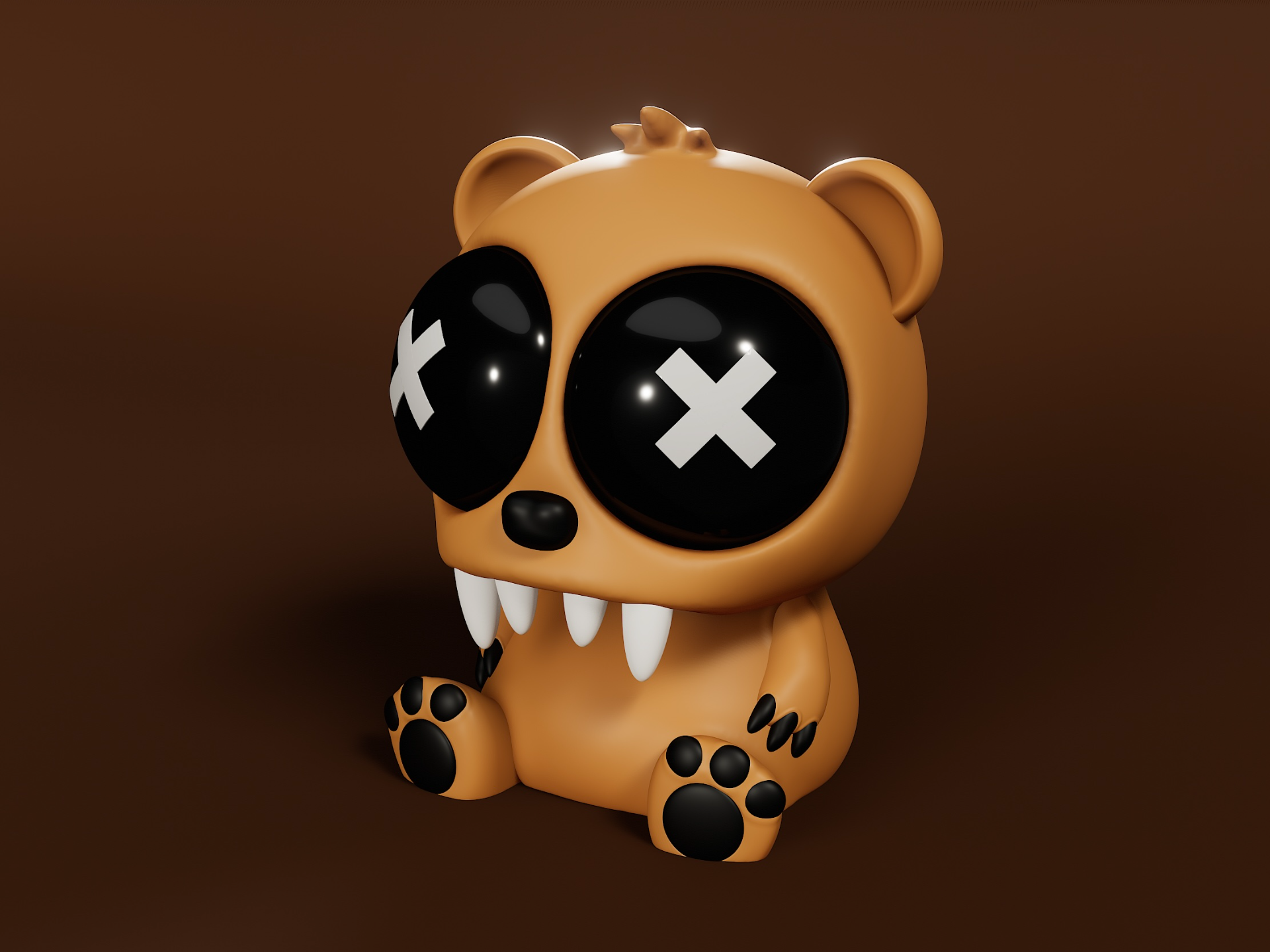 zumbi urso by 3dmdesign arte esculturas pelúcia urso teddy fofa morto vivo desenho animado brincalhão presas assustador brinquedo peculiar personagem colecionável estatueta esculpir escultura 3D print model - Mito3D