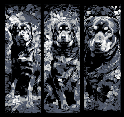 cucciolo in fiori rottweiler posa immagini impianti impostato of 3 segnalibri by mclanesmemories arte 2d cane libro marchio pennarello segnalibro fucina cappelli 3d print model - Mito3D