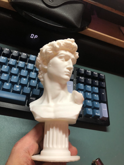 david on podest by michelangelo remixed drcgrapix household decor figure bust 3d print model - Mito3D