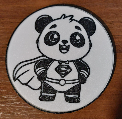 panda superhero coaster by customcreations art 2d beer tea drink coffe superpanda animal 3d print model - Mito3D