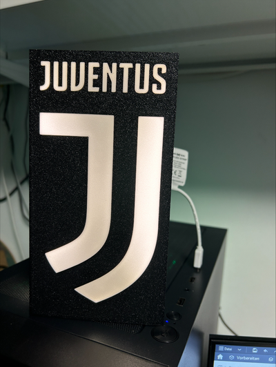 juventus turin led lamp by davide santomauro art 2d juve 3d print model - Mito3D