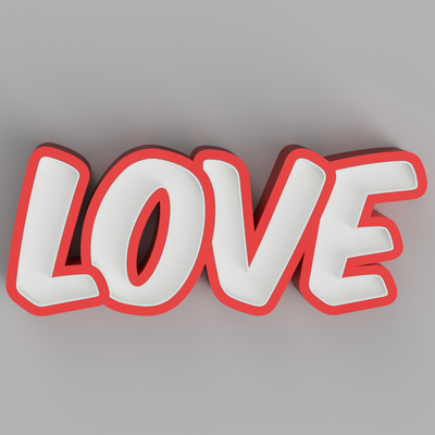 nameled love - led lamp by helderbernardo hobby & diy light box valentine nightlamp 3d print model - Mito3D