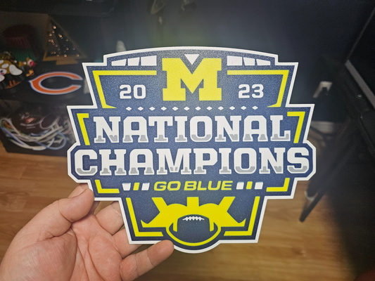 michigan carcajou élégant champions signe by joshdusseau art panneaux logos ncaa football 3d print model - Mito3D