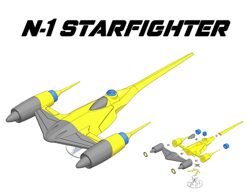 star savaşlar n 1 naboo yıldız savaşçısı by willi 3d hobi kendin yap araçlar savaşları heykel ayakta durmak şekil dövüşçü gemisi destek yok 3d print model - Mito3D