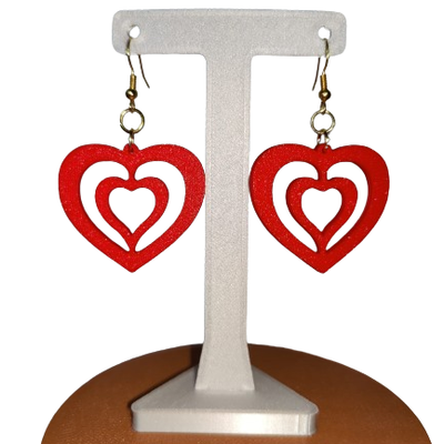 heart earrings pendientes corazon by pejore1986 fashion earring 2024 jewelry winter festive love lovers valentin cupid 3d print model - Mito3D