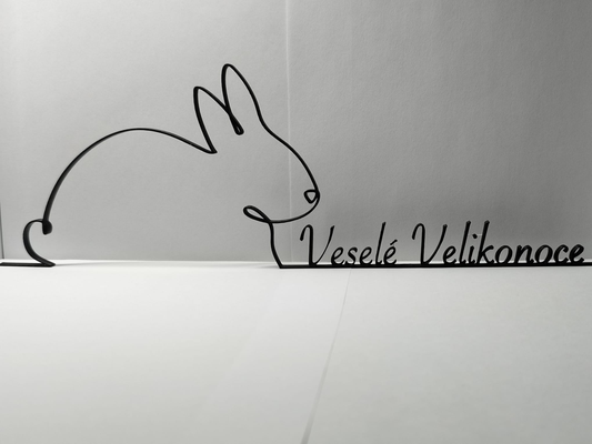 vesel velikonoce by libi's art 2d bunny vesele happy easter 3d print model - Mito3D