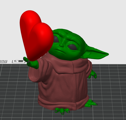 baby yoda holding heart by priyan776 miniatures people valantines starwars 3d print model - Mito3D