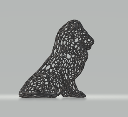 lion veronoi remixed by xeraj household decor voronoi animal 3d print model - Mito3D