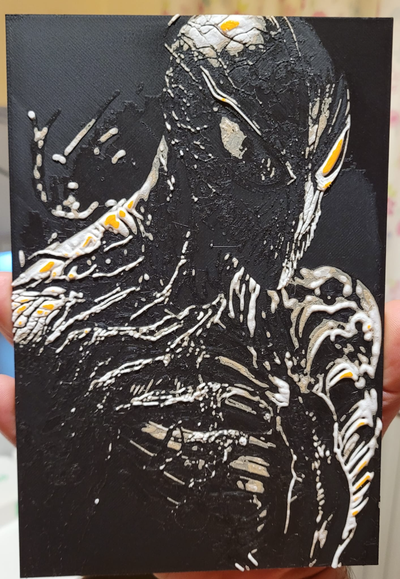 hue forge venom by bertbee generative 3d model hueforge & lithophane art 3d print model - Mito3D