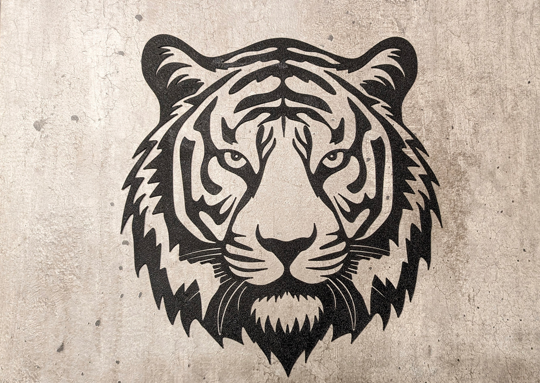 2d tigre mur art by angry p1p chat mural 2dart décoration 3D print model - Mito3D