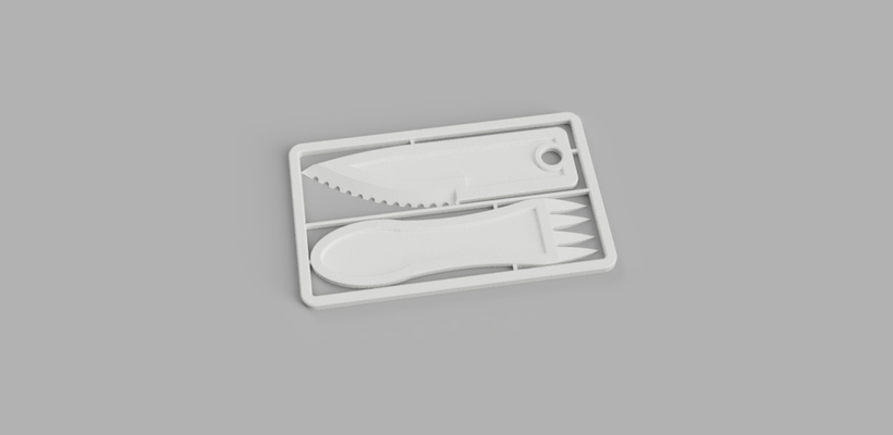 credit card knife & fork kreditkarte gabel und messer by tekk3d household house models besteck creditcard knifes 3d print model - Mito3D