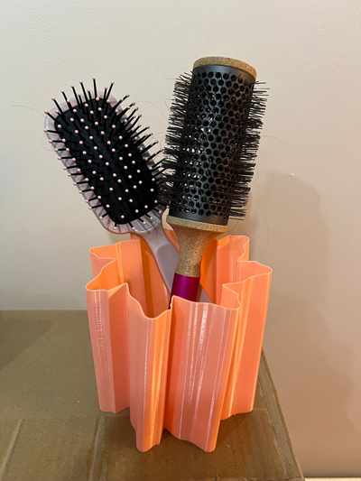 large hairbrush vase by shearlab generative 3d model my hair accessories brush makemyvase 3d print model - Mito3D