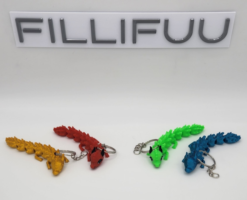 flexi cute dragon keychain by fillifuu fashion jewelry ams mini 3d print model - Mito3D