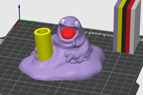 grimer penna matita titolare supporto remixato by dylcro2 domestico ufficio pokemon arte stazionario blob scrivania bambini scuola ragazzi 3d print model - Mito3D