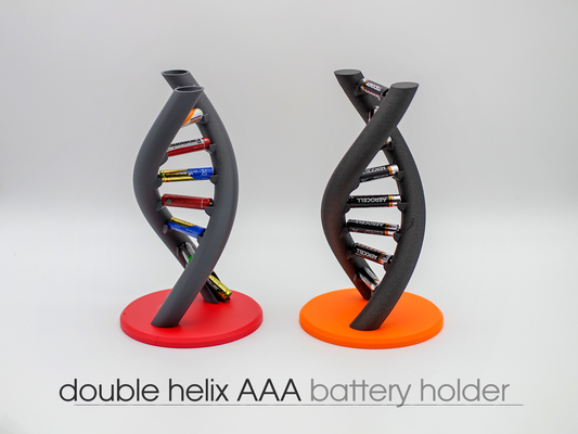 double helix aaa battery holder - optional extra compartment by nils kal household decor office desk desktop furniture 3d print model - Mito3D