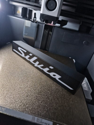 silvia lightbox by signor buus generativo 3d modello my cartello nissan macchina guidato luce scatola stampa arredamento jdm s13 s14 s15 logo facile 2 colore 3d print model - Mito3D