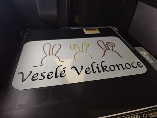 vesel velikonoce by libi's art 2d bunny bunnyrabbit happy easter vesele 3d print model - Mito3D