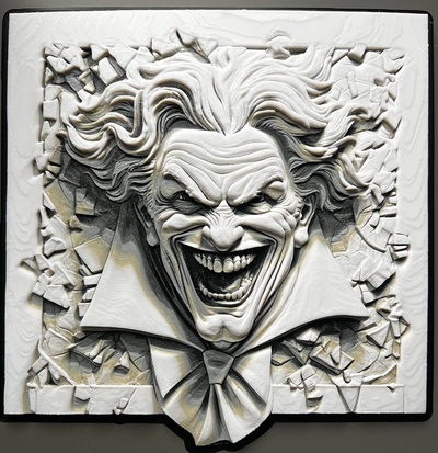 joker by donmatis art models hueforge filament painting 3d print model - Mito3D