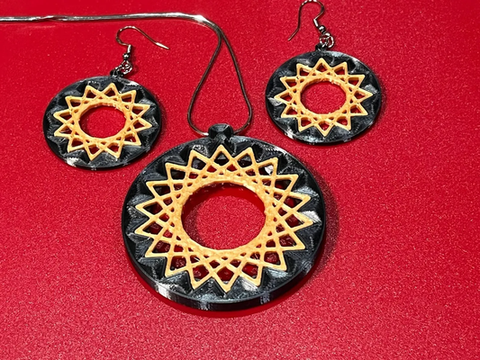 estallido estelar pendientes colgante pendiente sencillo to impresión hermoso by fantasía moda arete geométrico arte circulo fácil collar gargantilla 3d print model - Mito3D