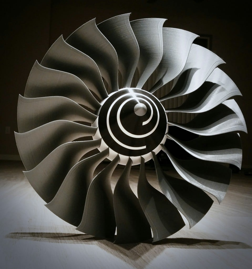 high bypass jet engine fan by catiav5ftw education engineering turbofan turbine 3D print model - Mito3D