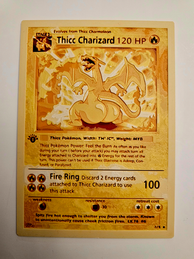 forge chapeaux thicc charizard 120hp by 220 génératif 3d modèle lithophane teinte forger pokémon 3d print model - Mito3D